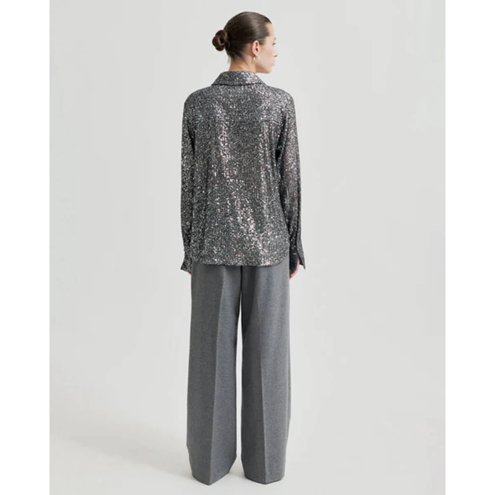 Second Female Moonshine Slim Blouse Second Dames Gray Dames