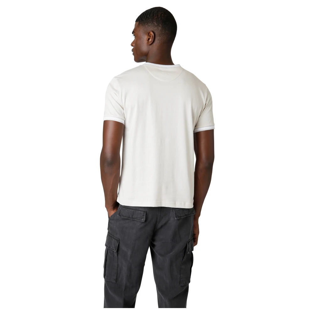 Eleventy V-hals Katoenen Jersey T-shirt Beige Heren