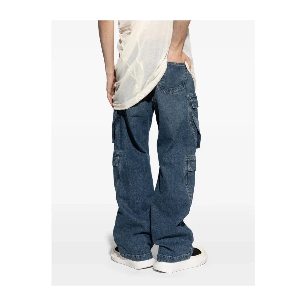Rick Owens Blauwe Double Cargo Jeans Blue Heren