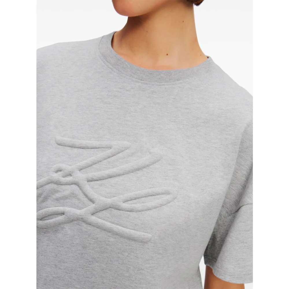 Karl Lagerfeld T-Shirt MC Grijs Autograph 3D Gray Dames