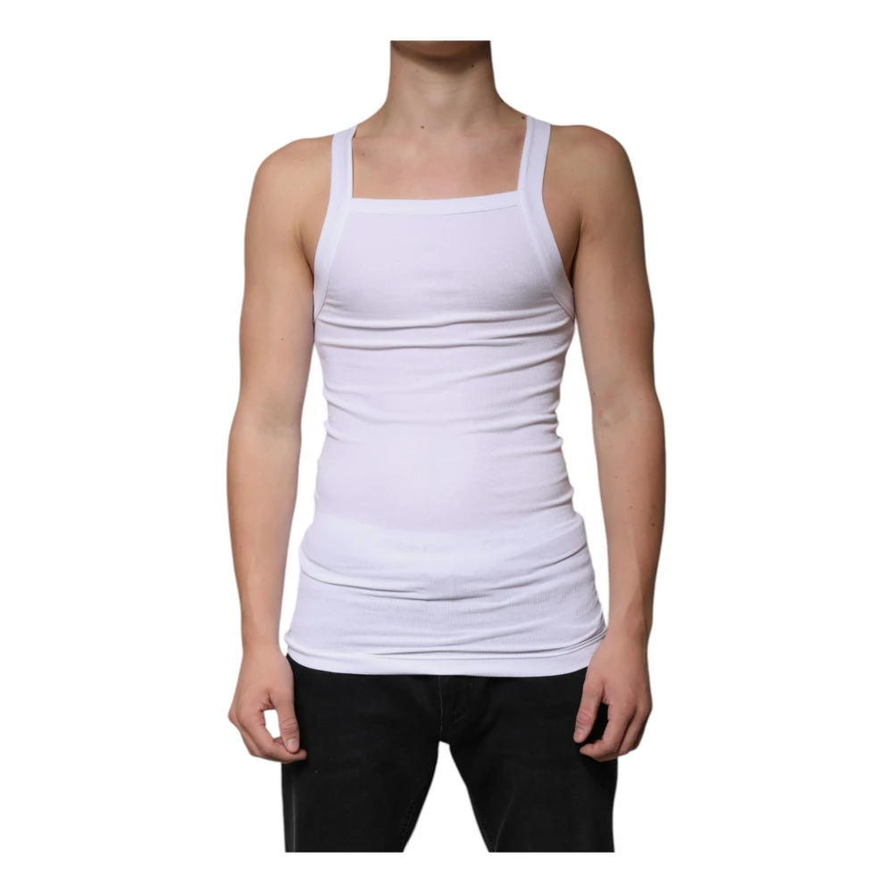 Dolce & Gabbana Witte Square Neck Tank Top White Heren