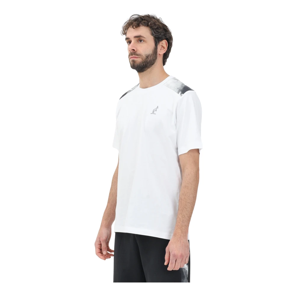 Australian Wit T-shirt met Kleurrijke Schouderinzetten White Heren