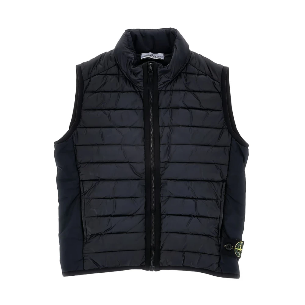 Stone Island Unisex Kids Blue Zip-Up Quilted Gilet - Waistcoats - 6 Y - Kids