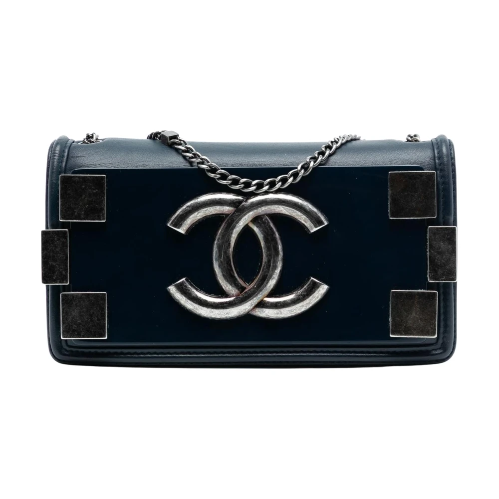 Chanel Vintage Women's Blue Pre-Owned Chain Flap Bag