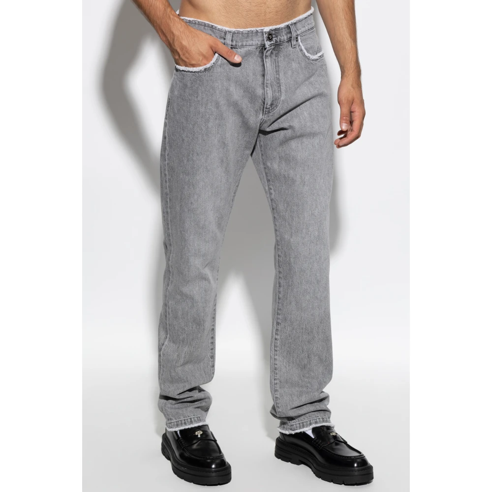 Versace Jeans met licht toelopende pijpen Gray Heren