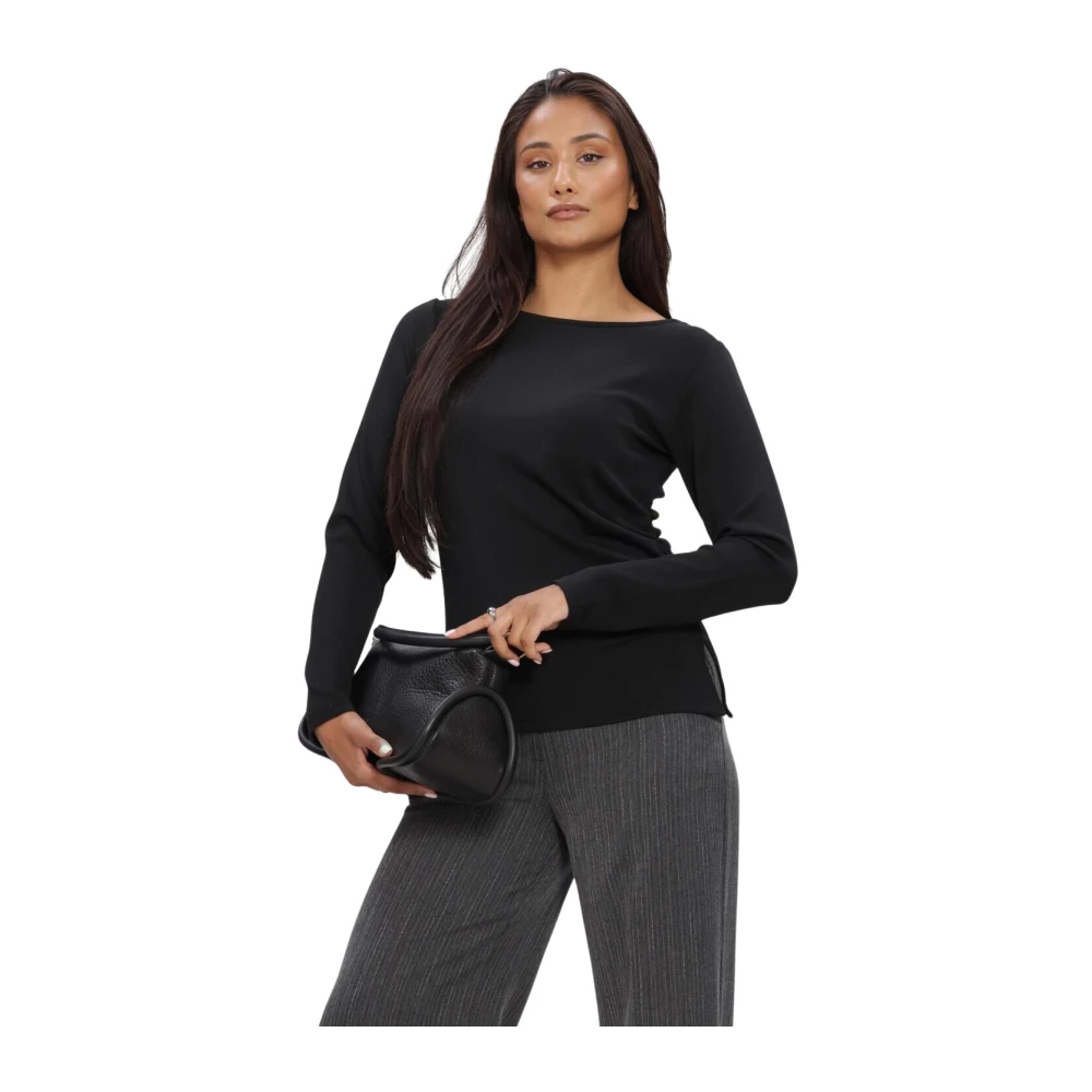 My Essential Wardrobe Damen Langarmshirts Schwarz Gr. Klein - Bild 4