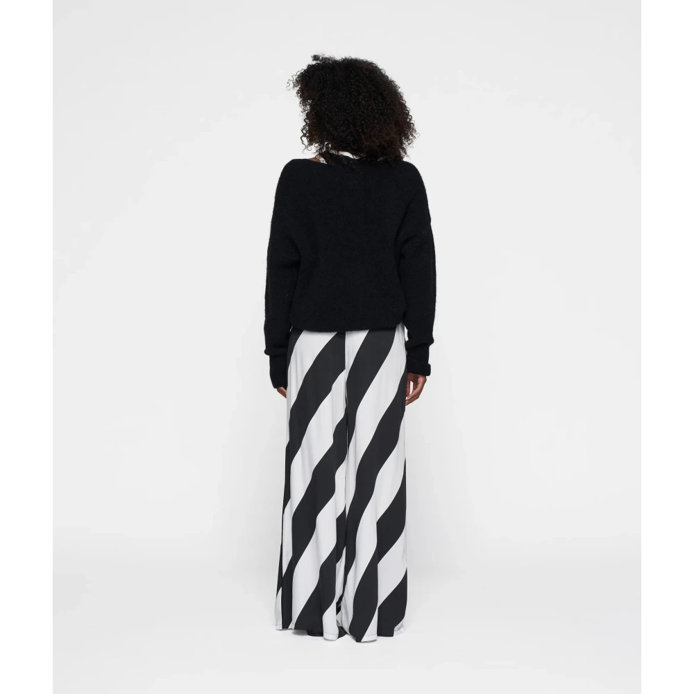 10Days Alpaca Wol Oversized Gebreide Trui Black Dames