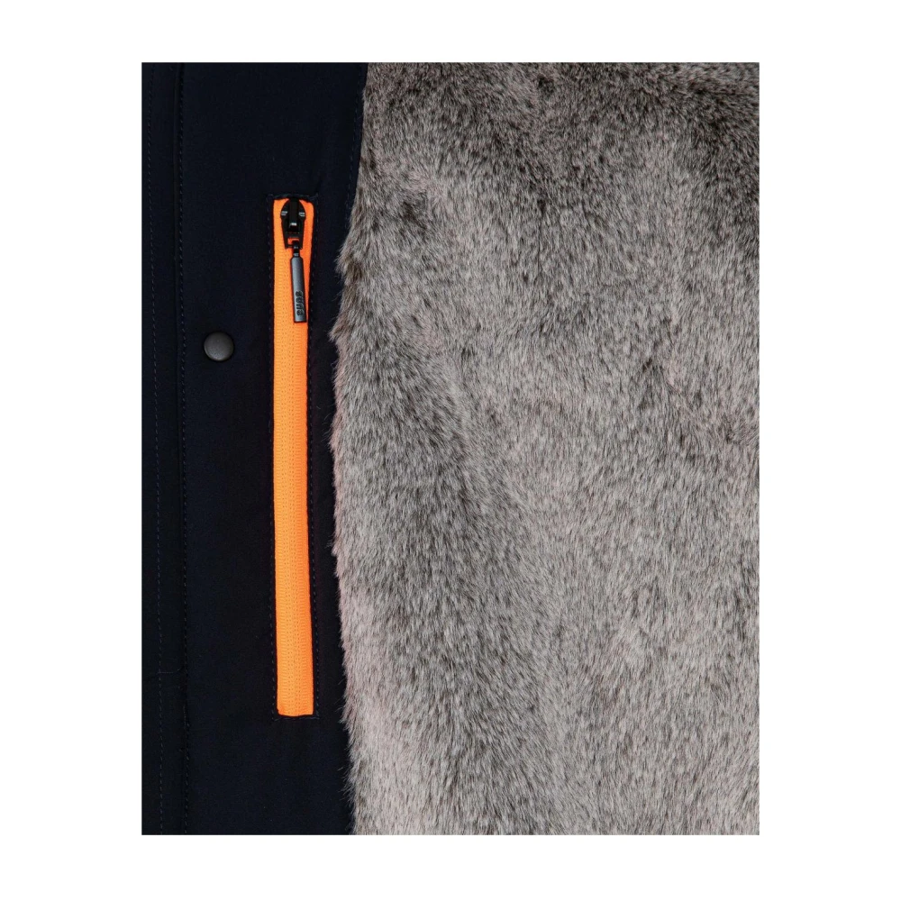 Suns Polyester Puffer en Parka Jassen Blue Heren