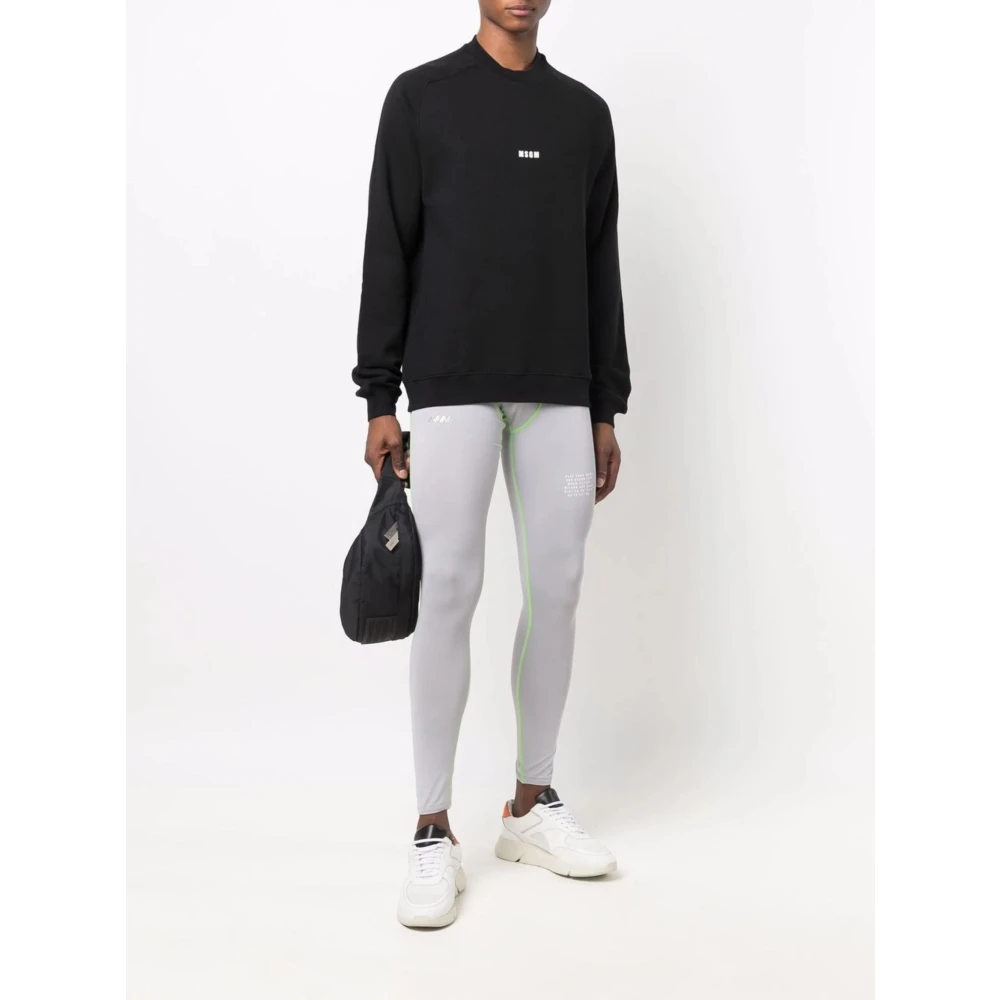 Msgm Zwarte trui met mini-logo Black Heren
