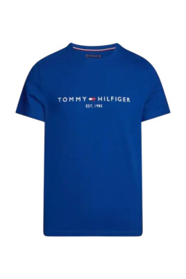 blue-logo-print-crew-neck-t-shirt