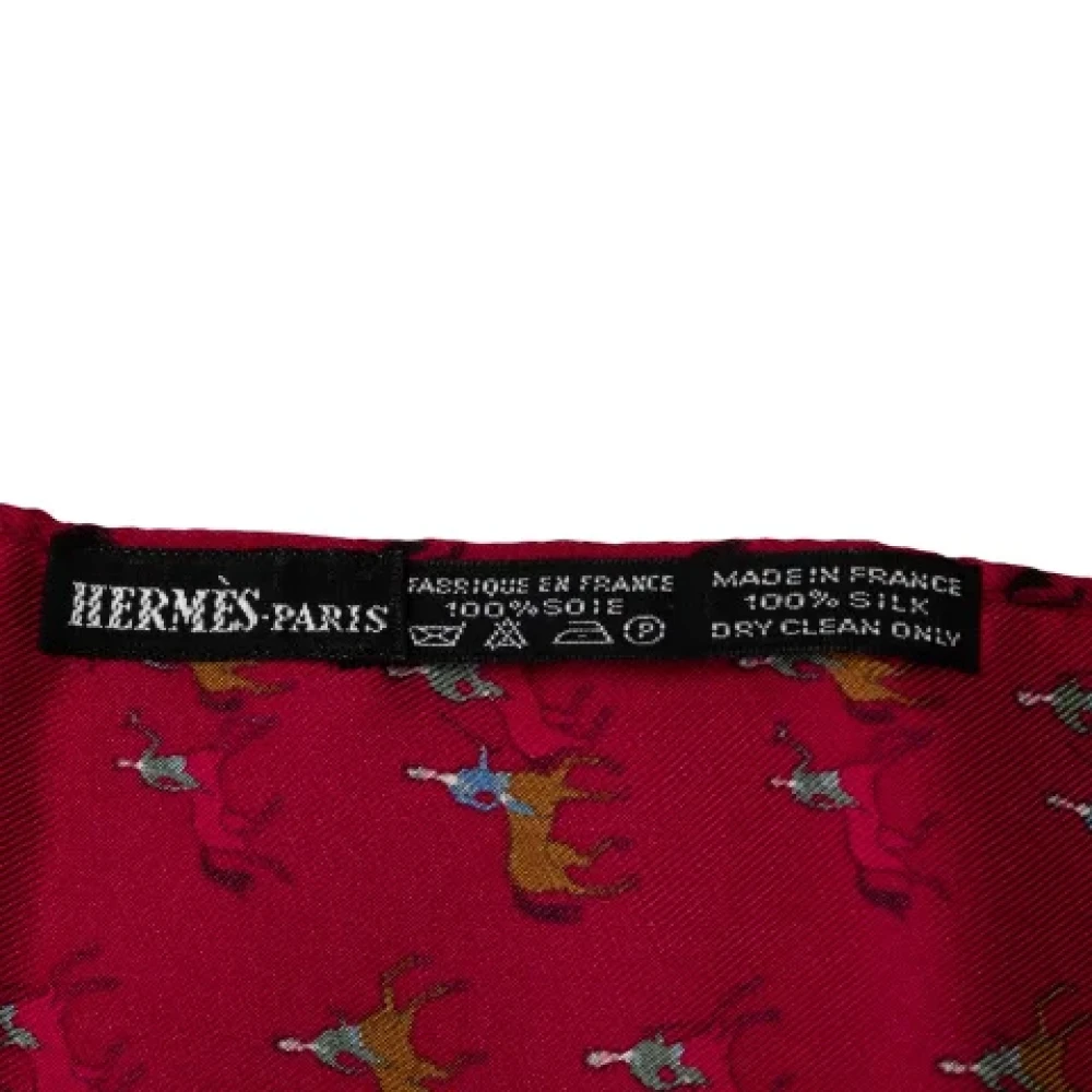 Hermès Vintage Pre-owned Canvas scarves Red Dames
