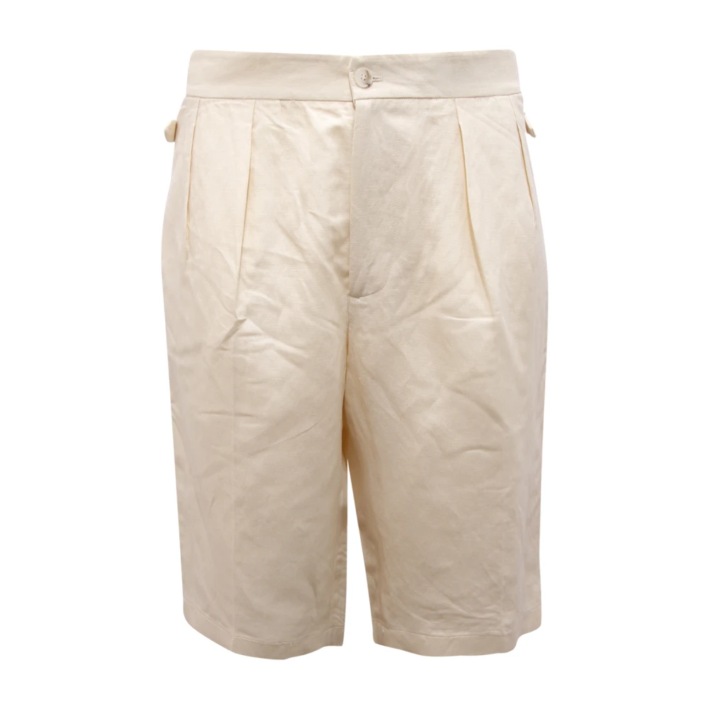 Patrizia Pepe Hombre Beige - Bermudas De Mezcla De Lino - Shorts - L