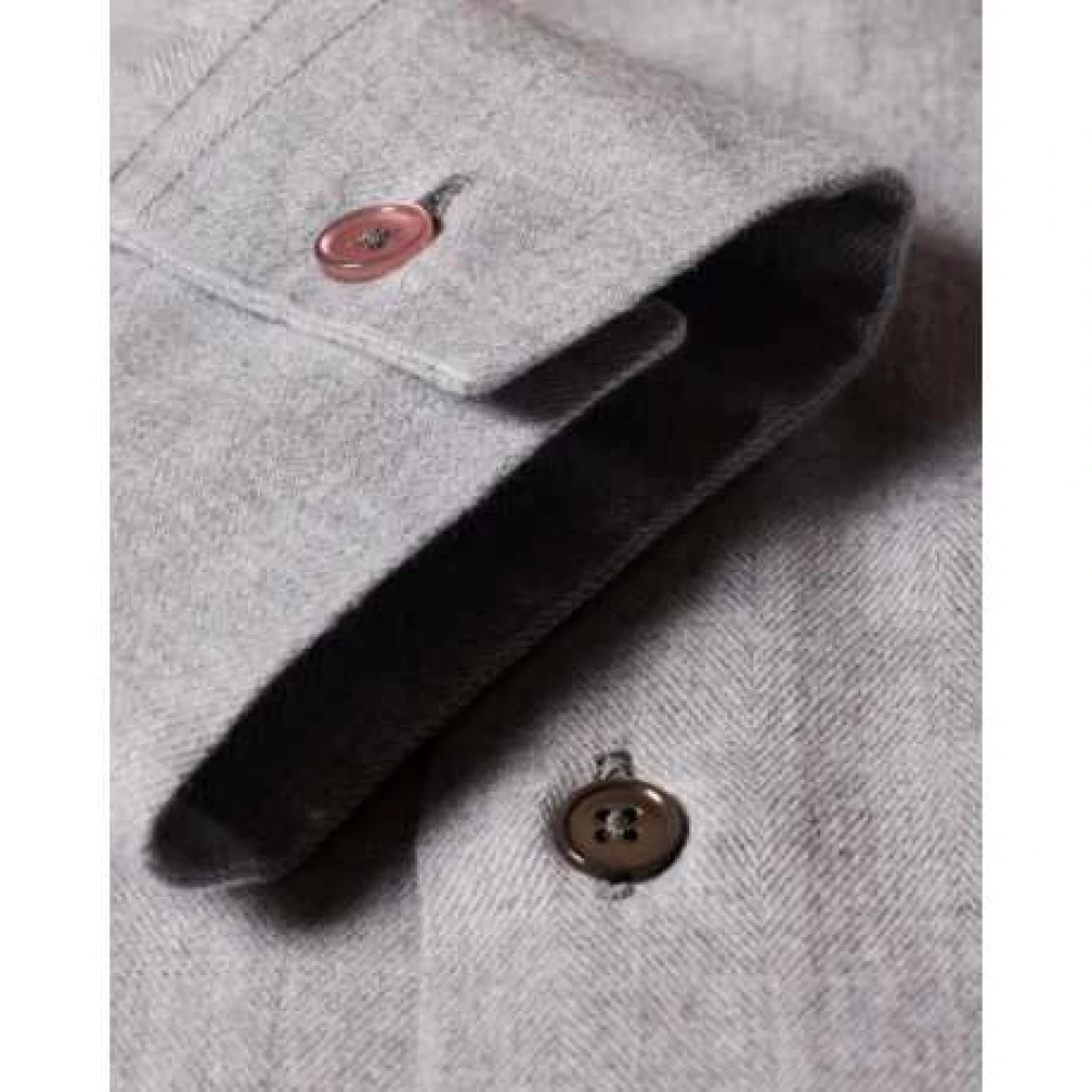 Paul Smith Lichtgrijze Flanellen Chevron Overhemd Gray Heren