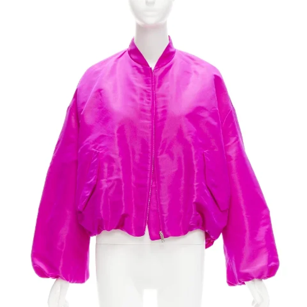 Valentino Vintage Pre-owned Silk outerwear Pink Dames