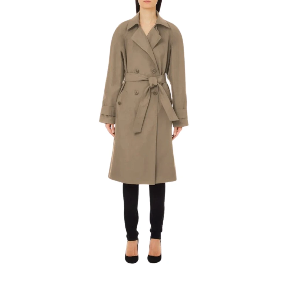 Liu Jo Women's Brown Camel Trench Coat With Revers