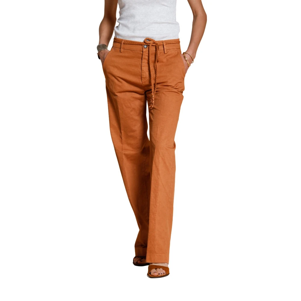 Mason's Vrouw Rood Broeken Dames, S, Katoen, New York Straight Chino Broek