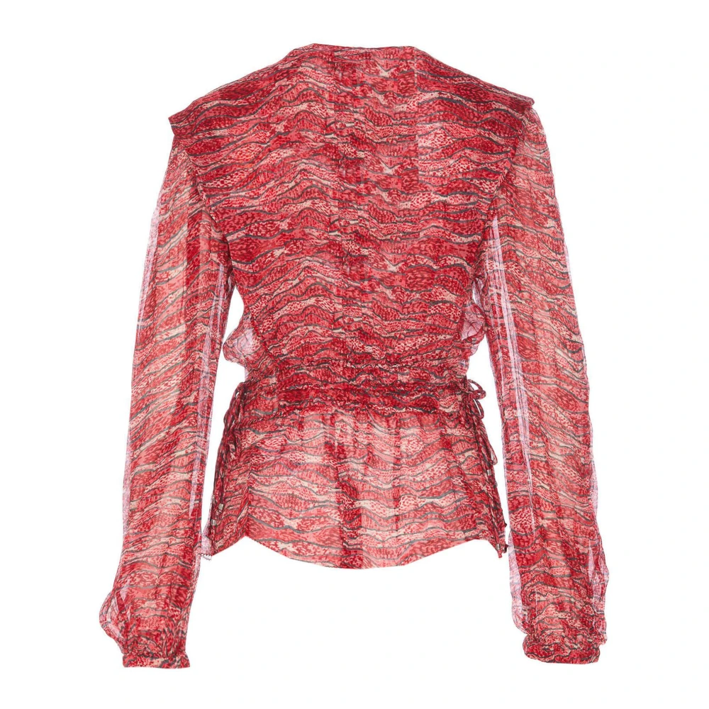Isabel Marant Étoile Rode Axeline Top met Zigzag Print Red Dames