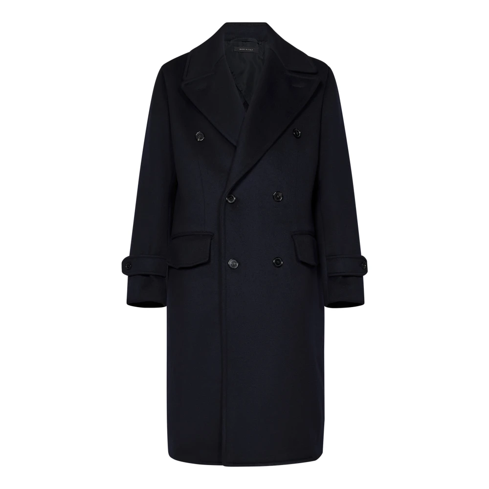 Brioni Blauwe Wol Double-Breasted Jas Blue Heren