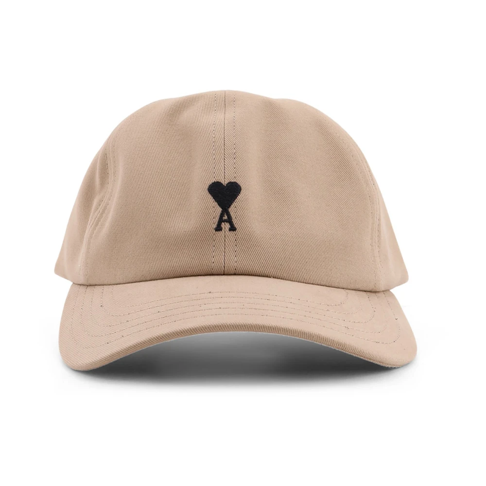 Ami Paris Beige Ami De Coeur Embroidery Cap
