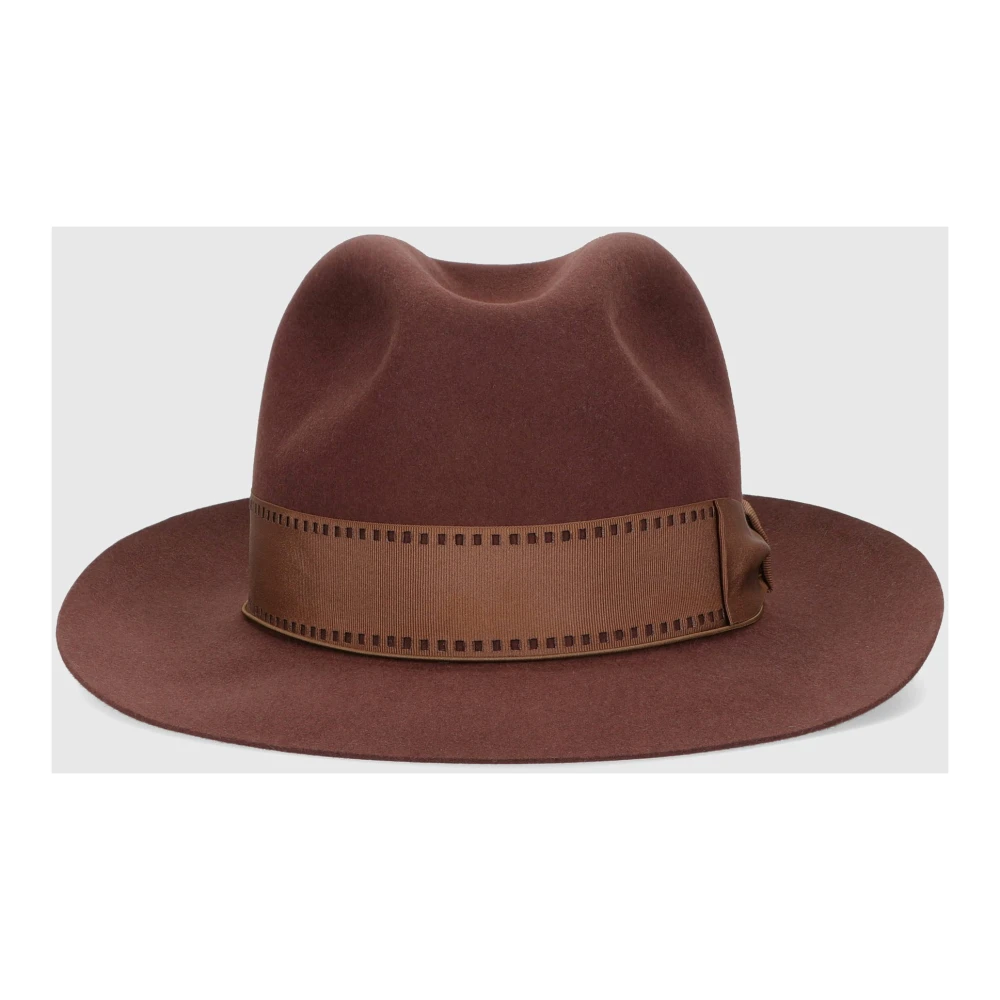 Borsalino Klassieke Fedora Hat Cut 7 Brown Heren