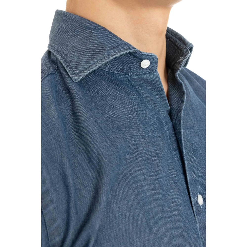 Barba Denim Overhemd Blue Heren
