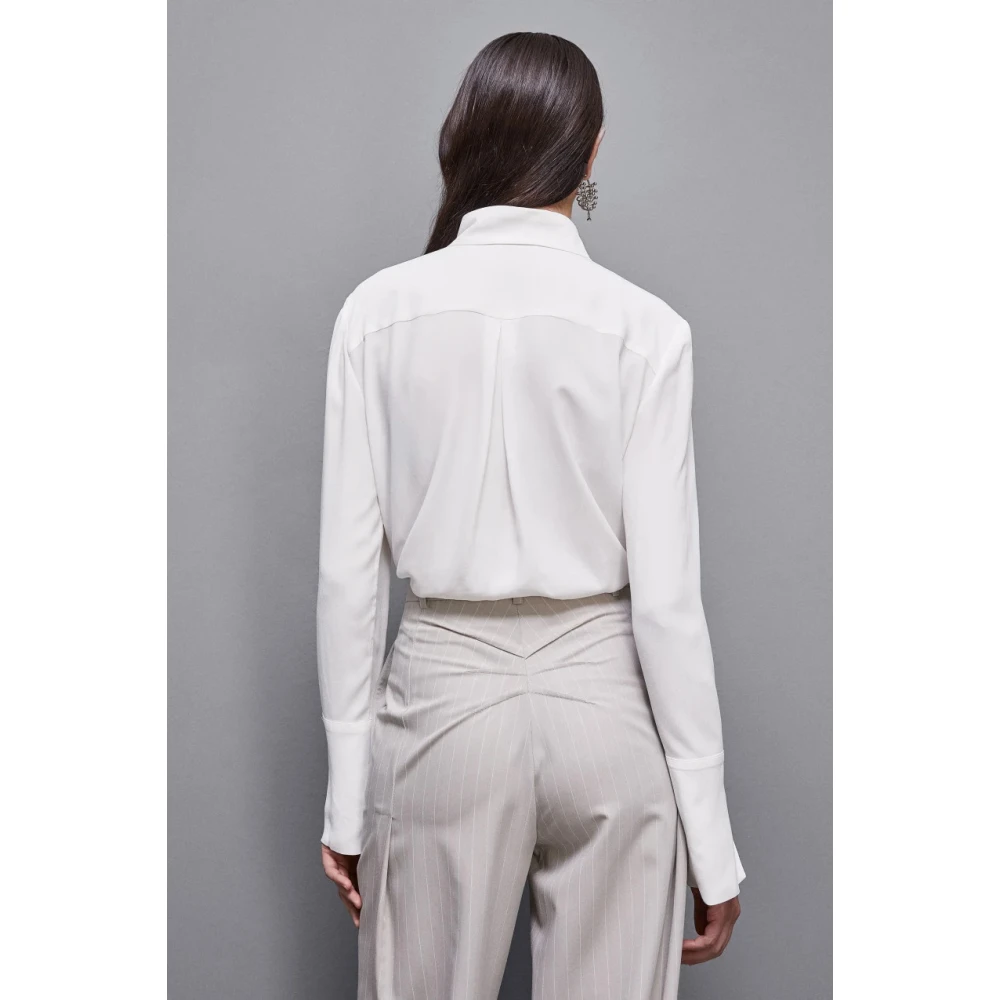 PATRIZIA PEPE Essentiële Crepe Shirt Art. 8C0728A8I1 White Dames