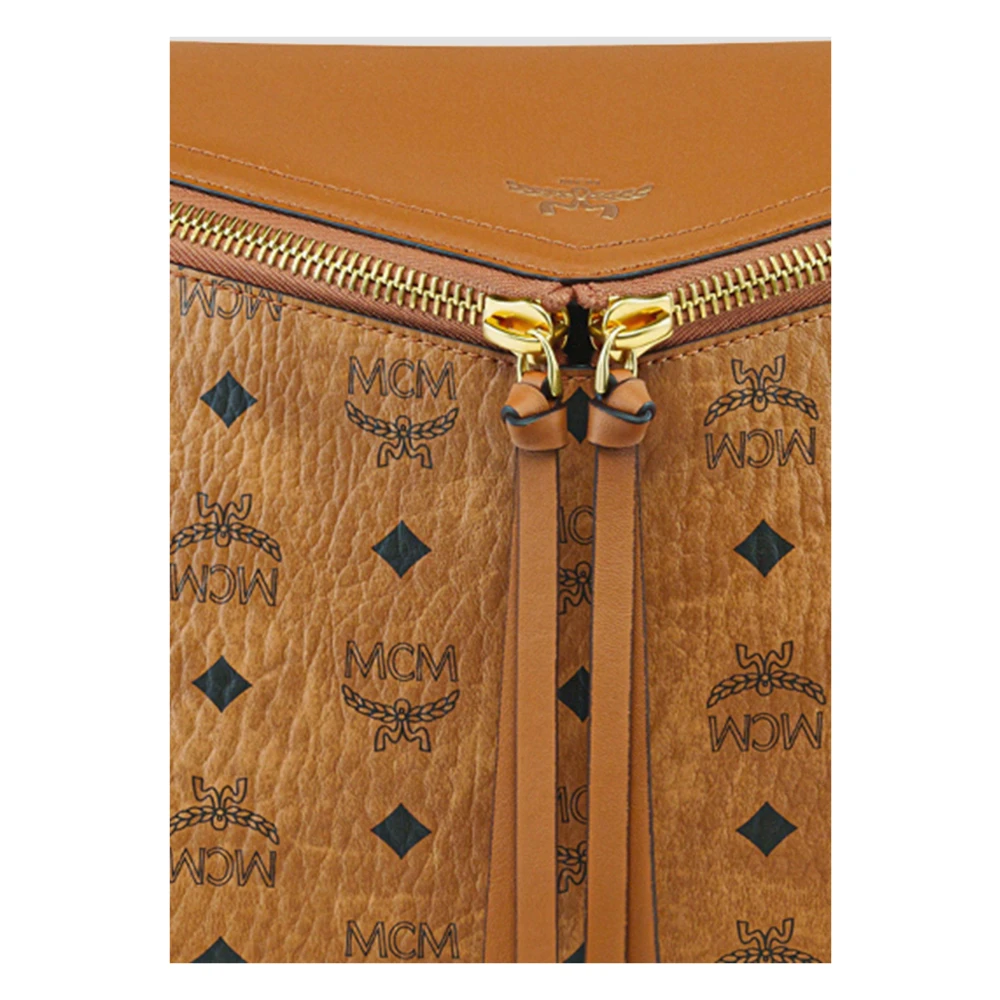 MCM Diamanten 3D Schoudertas in Visetos Leder Mix Brown Dames