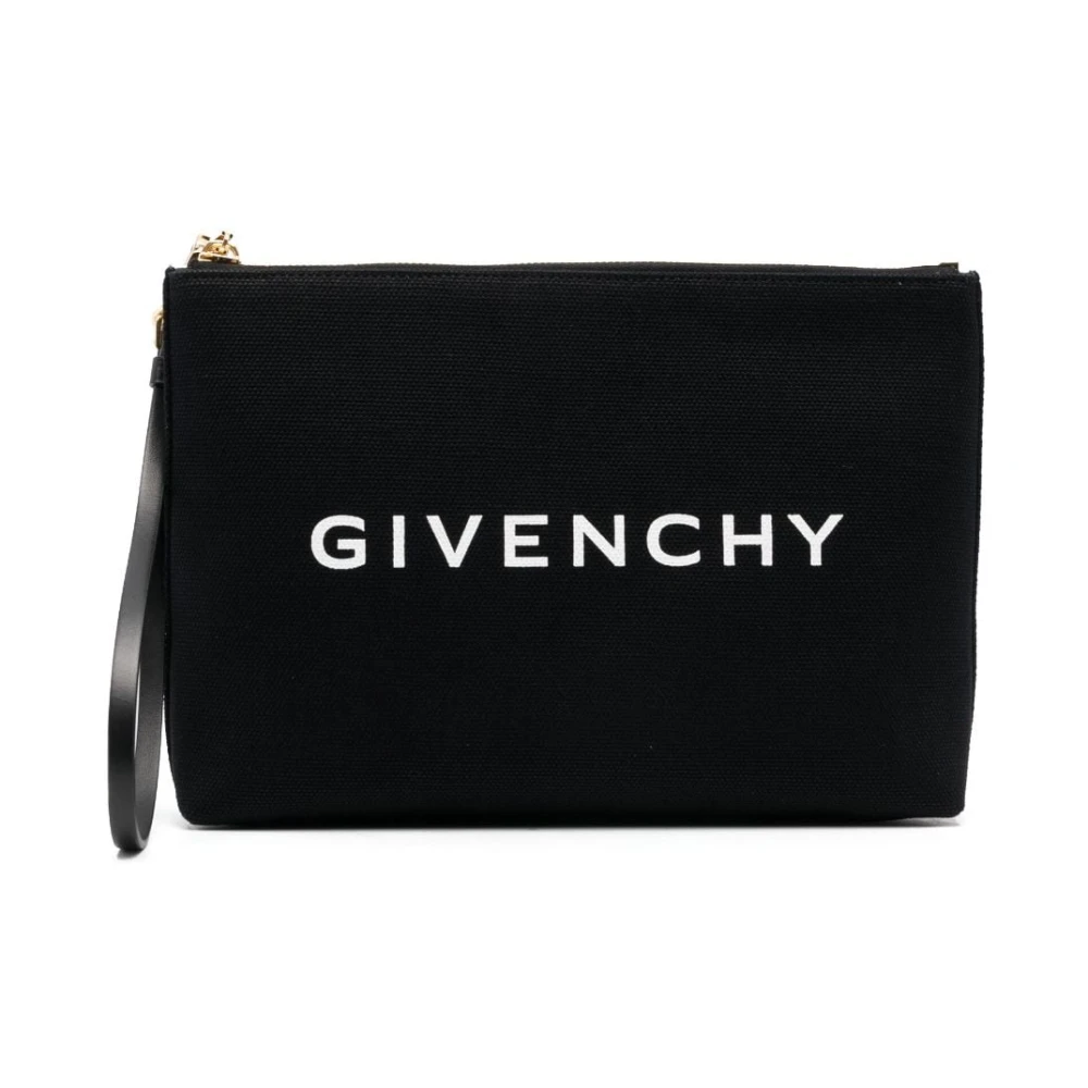 Givenchy Logo-Print Clutch Väska Svart/Vit Black, Dam
