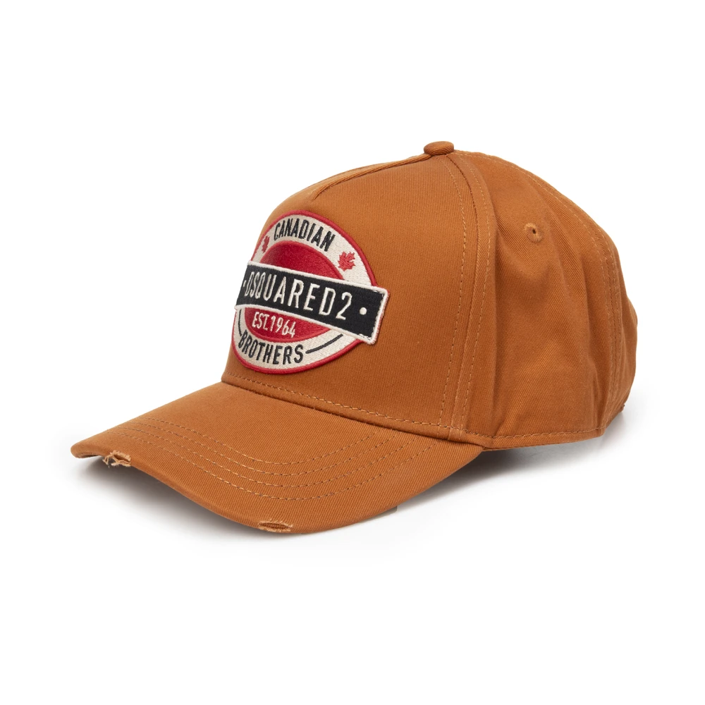 Dsquared2 Katoenen Baseballpet met Logo Patch Orange Heren
