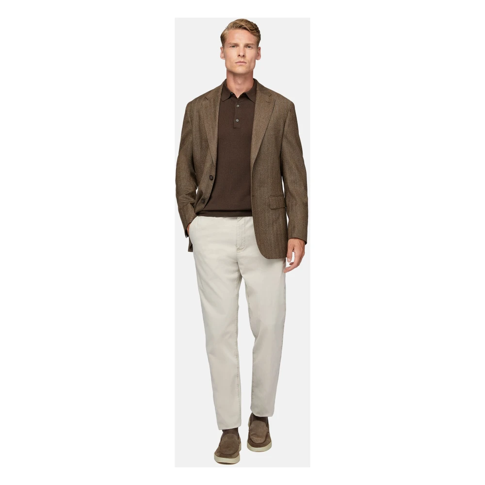 Boggi Milano Stretch Wool Jas Brown Heren