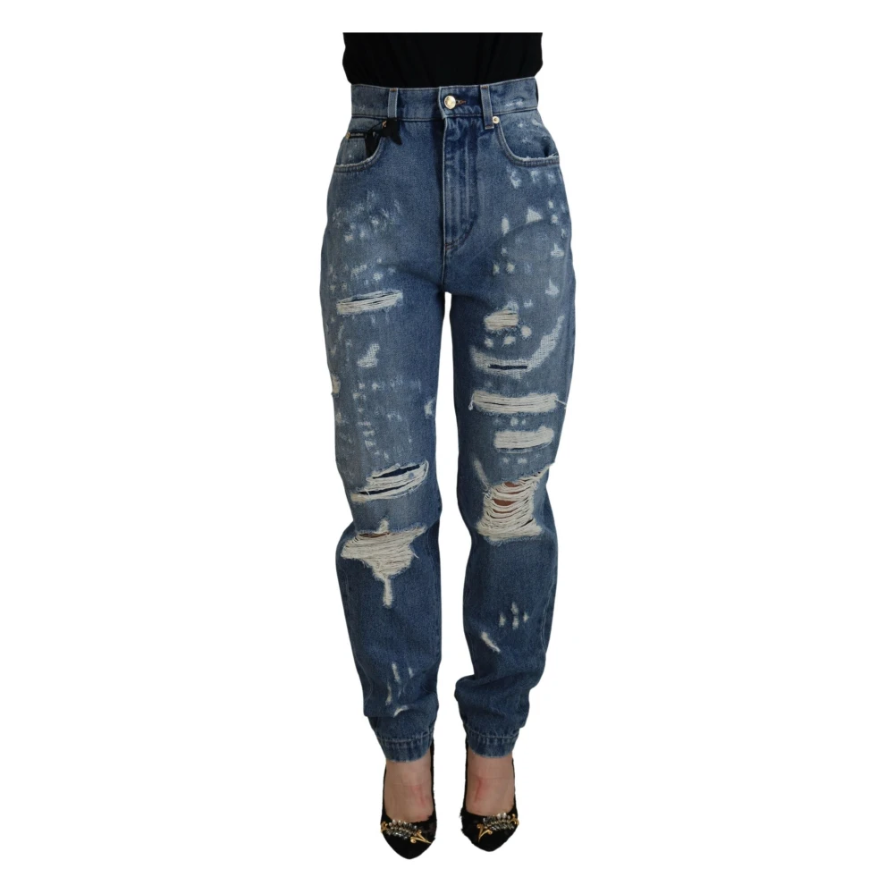 Dolce & Gabbana Women's Blue Elegant High Waist Skinny Jeans - Loose Fit Jeans - Xs - Jeans