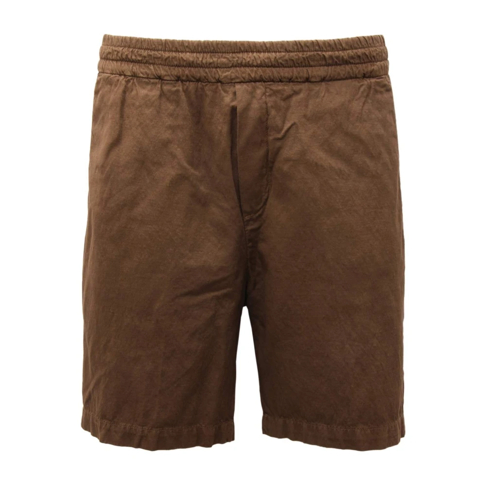 Paolo Pecora Men's Brown Cotton/Linen Bermuda Shorts