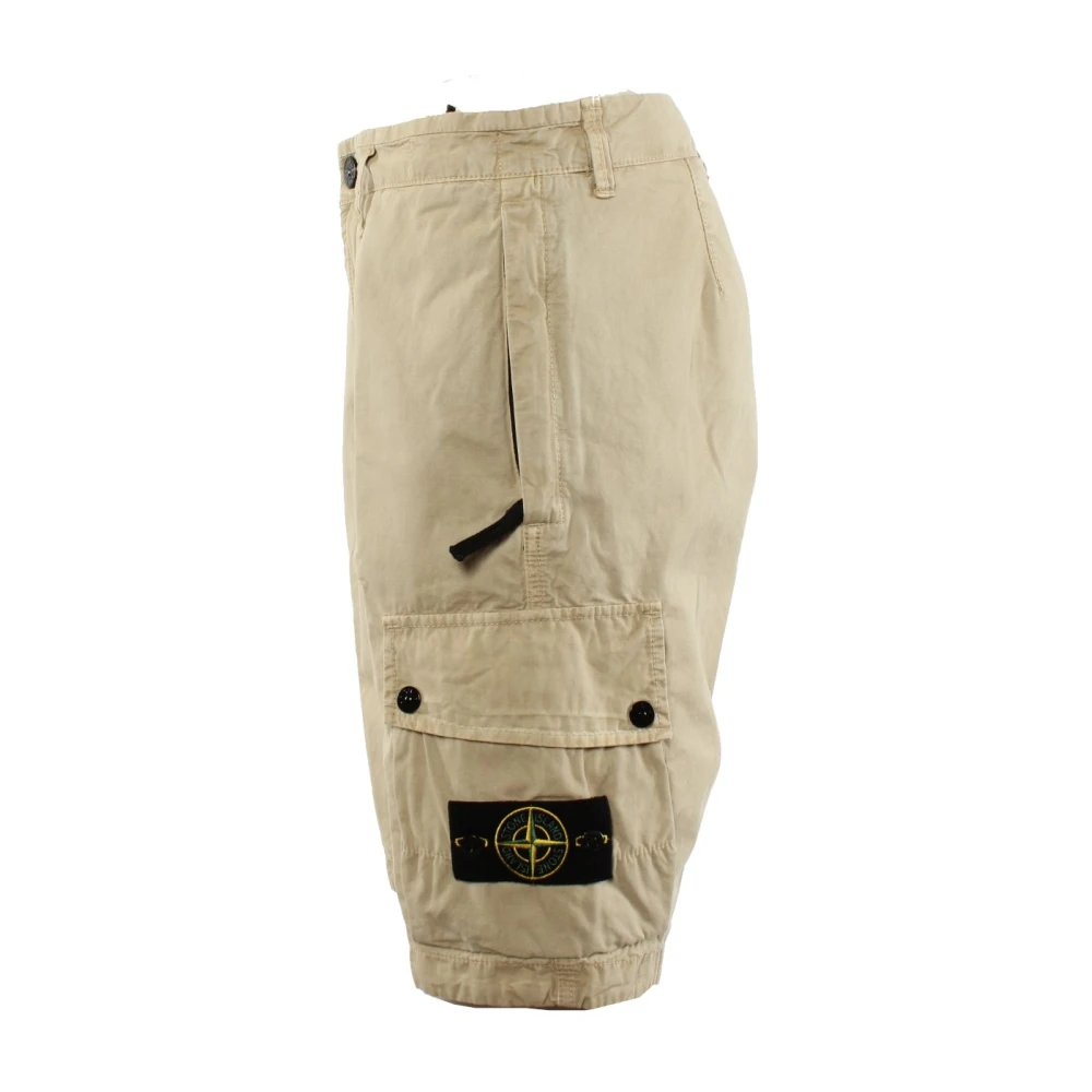 Stone Island Beige Katoenen Bermuda Shorts SL Model Beige Heren