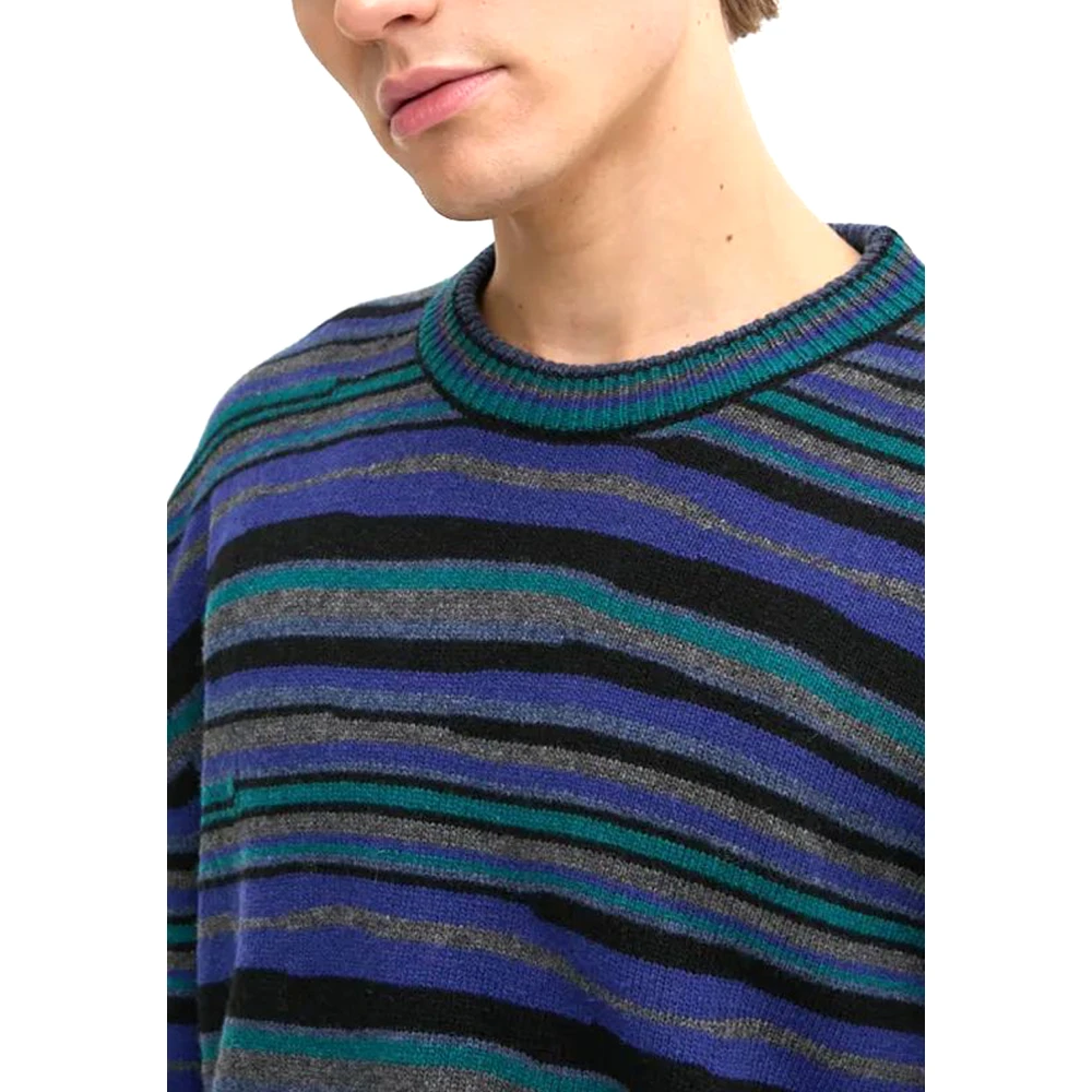 PS By Paul Smith Blauwe Wollen Gebreide Trui Ronde Hals Blue Heren