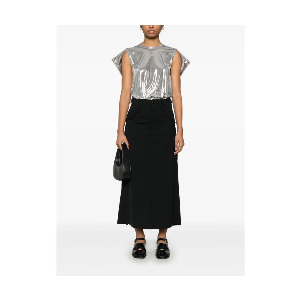 Junya Watanabe Zilveren Crew Neck Mouwloos T-shirt Gray Dames