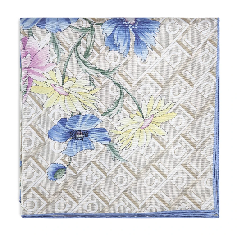 Salvatore Ferragamo Zijden Vierkante Sjaal met Bloemenprint Multicolor Dames