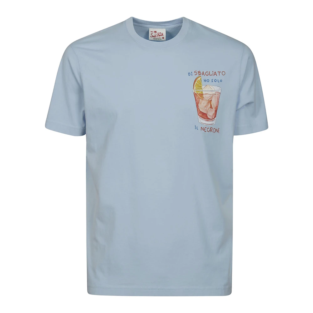 MC2 Saint Barth Katoenen T-shirt met korte mouwen en logo Blue Heren