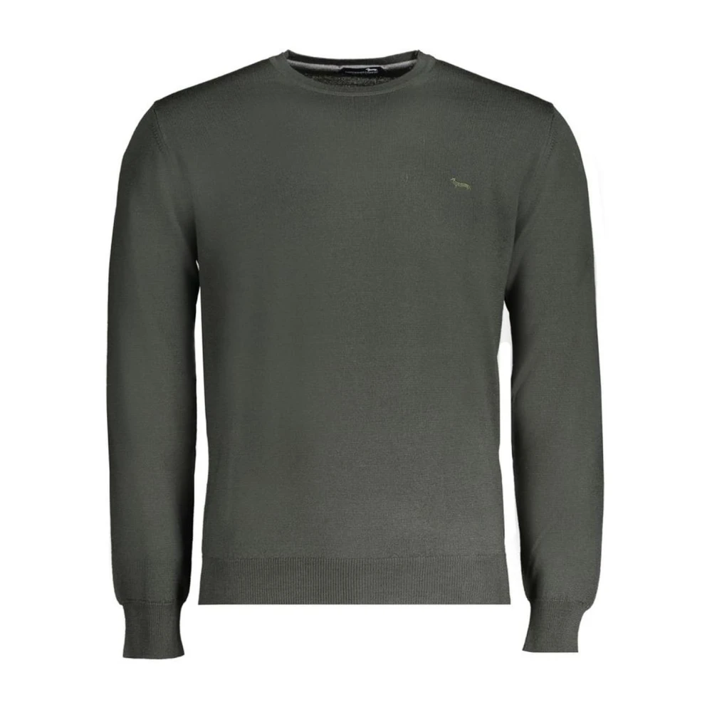 Grønn Ull Crewneck Sweater Brodert