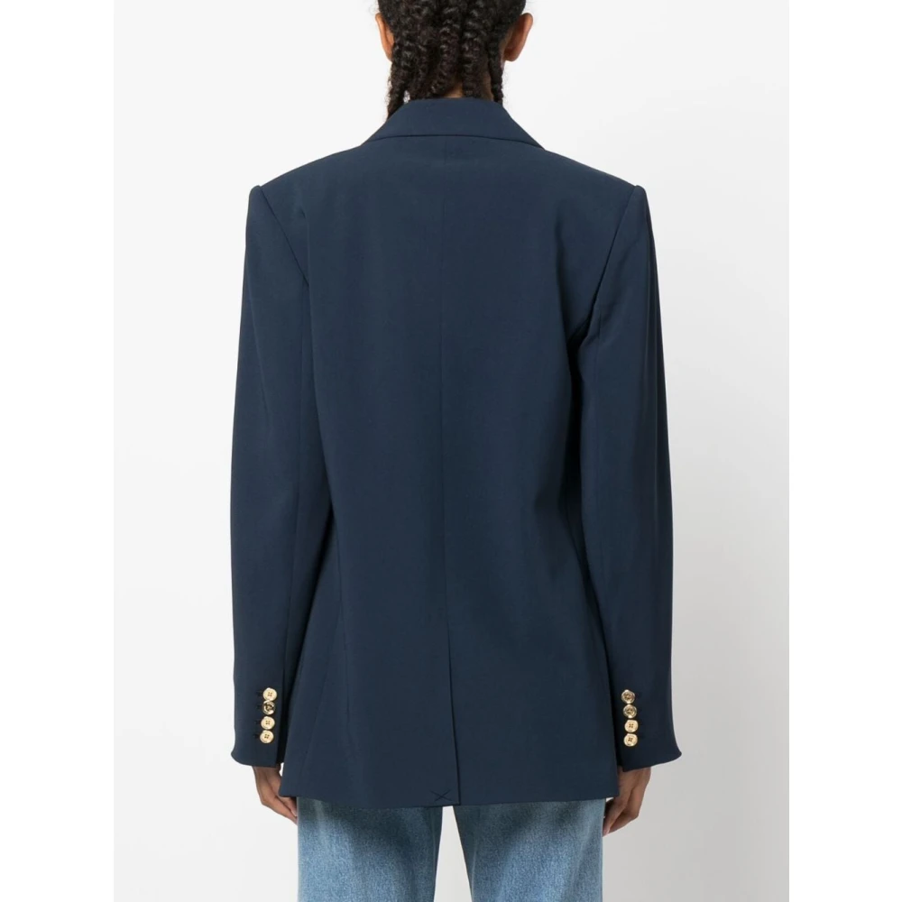 Michael Kors Midnight Blue Crepe Double Breasted Blazer Blue Dames