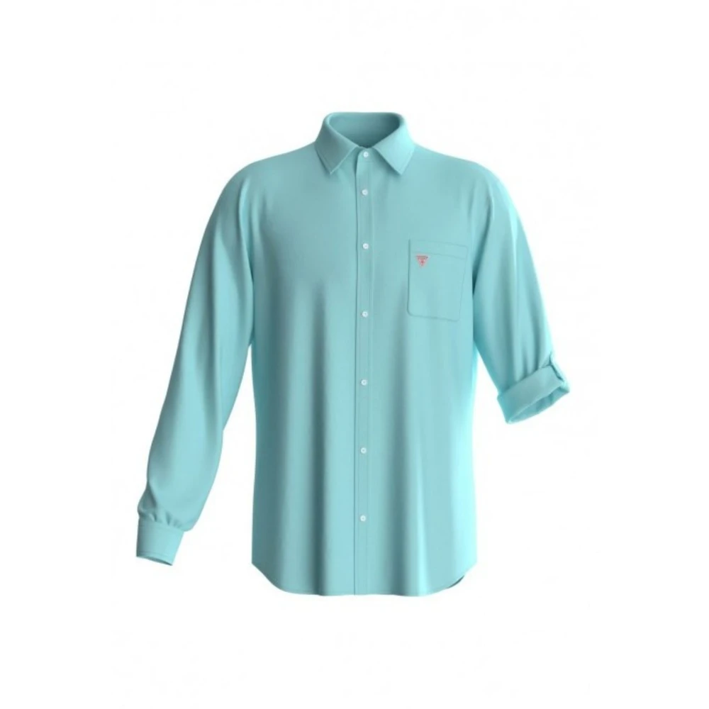 Guess Oprolbare Herenoverhemd Blue Heren