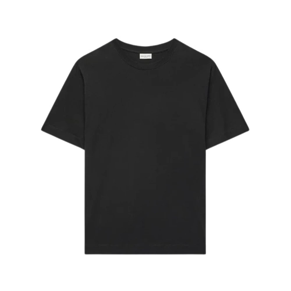 Dries Van Noten Bas Svart T-Shirt - 100% Bomull Black, Dam