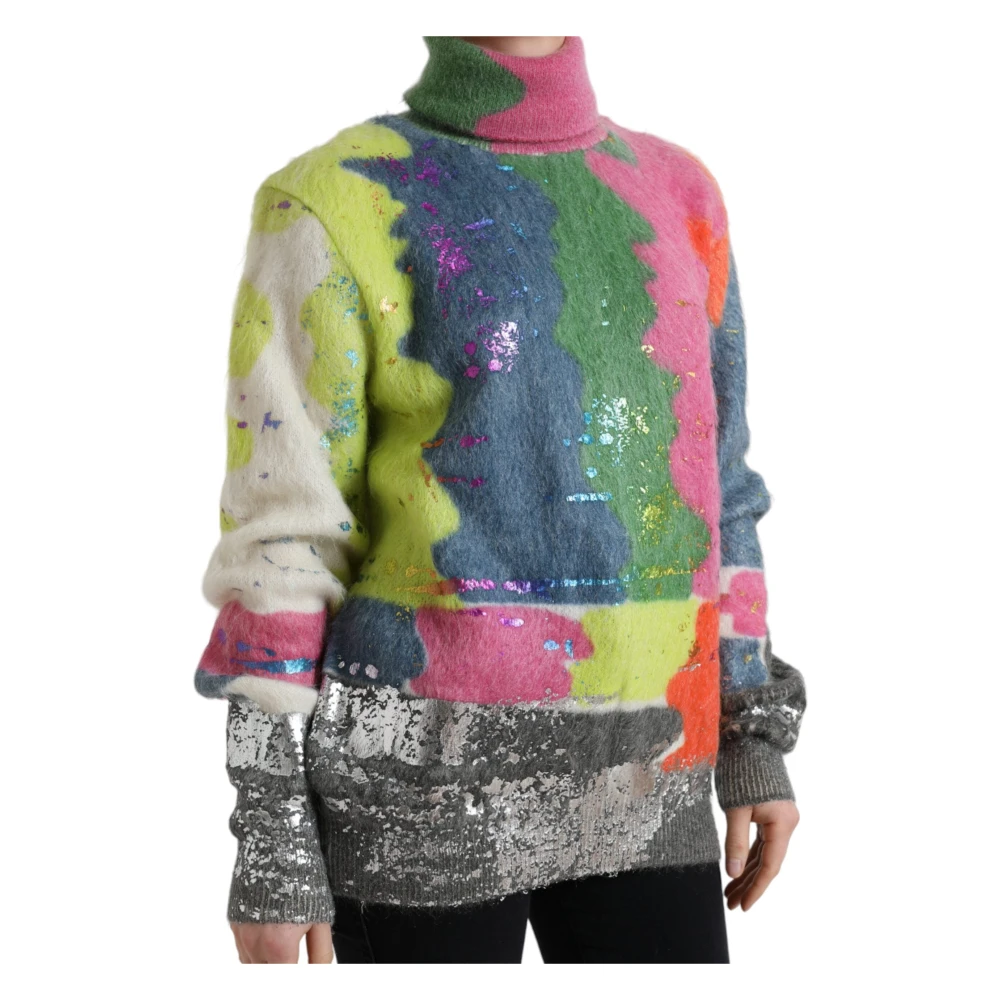 Dolce & Gabbana Gestreepte Mohair Coltrui Multicolor Dames