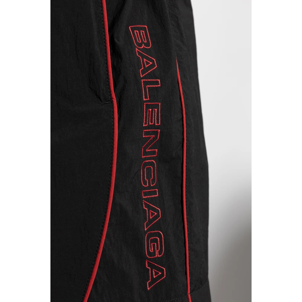 Balenciaga Shorts met geborduurd logo Black Heren