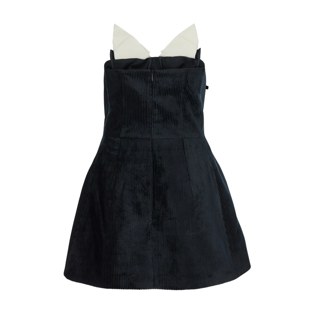 Shushu Tong Zwarte Bustier-Stijl Jurk met Geplooide Details Black Dames