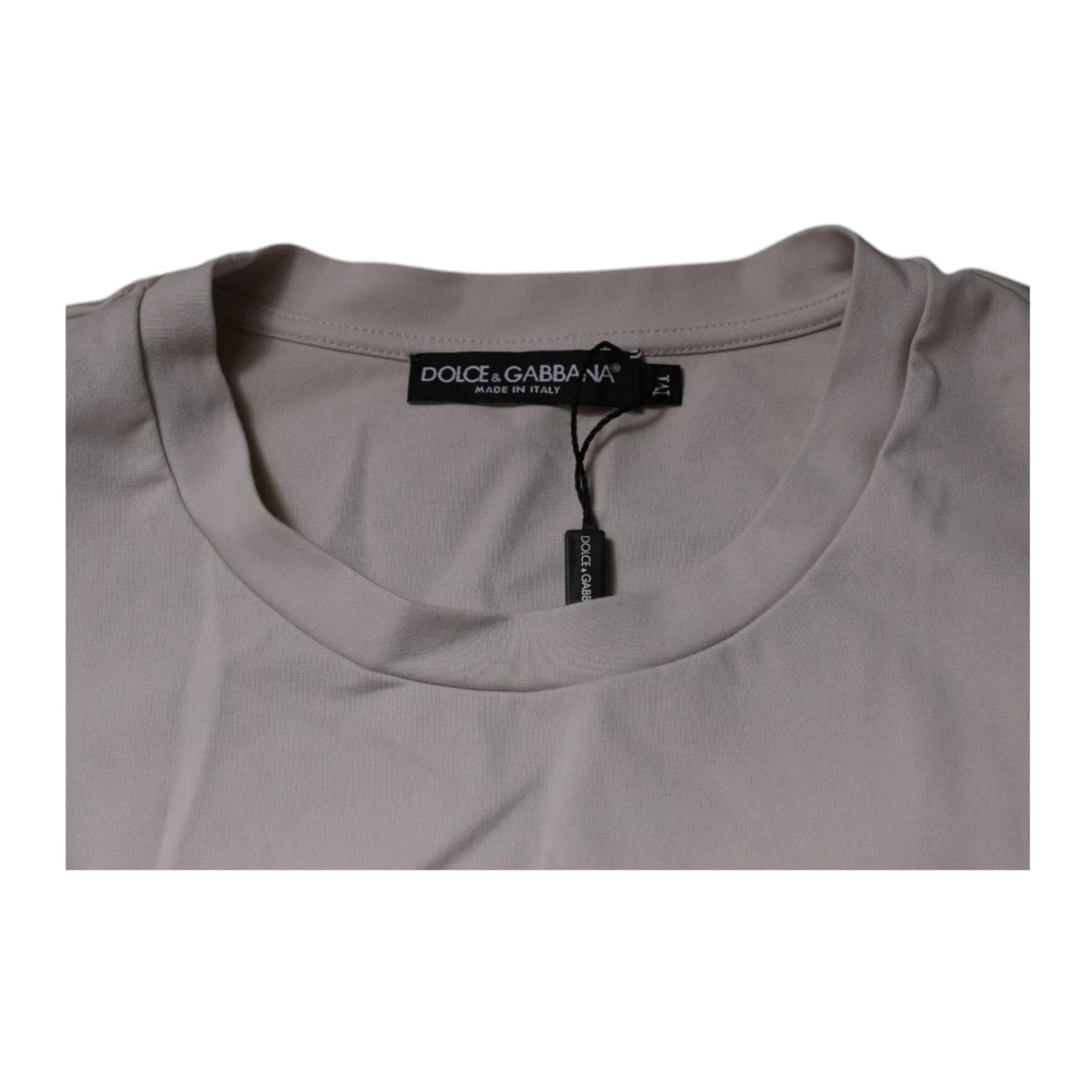 Dolce & Gabbana Beige Logo Crewneck T-shirt Beige Heren
