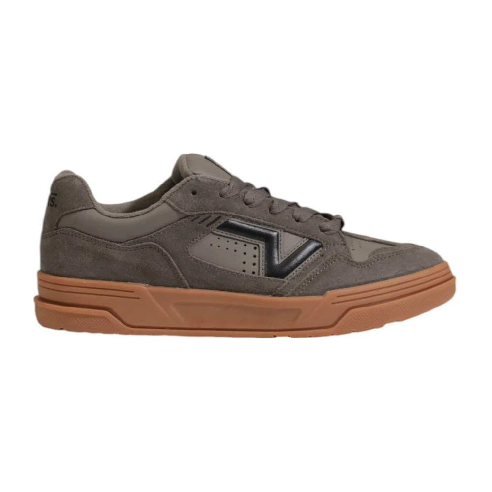 Vans Groene Leren Sneakers Rubberen Zool Heren Schoenen