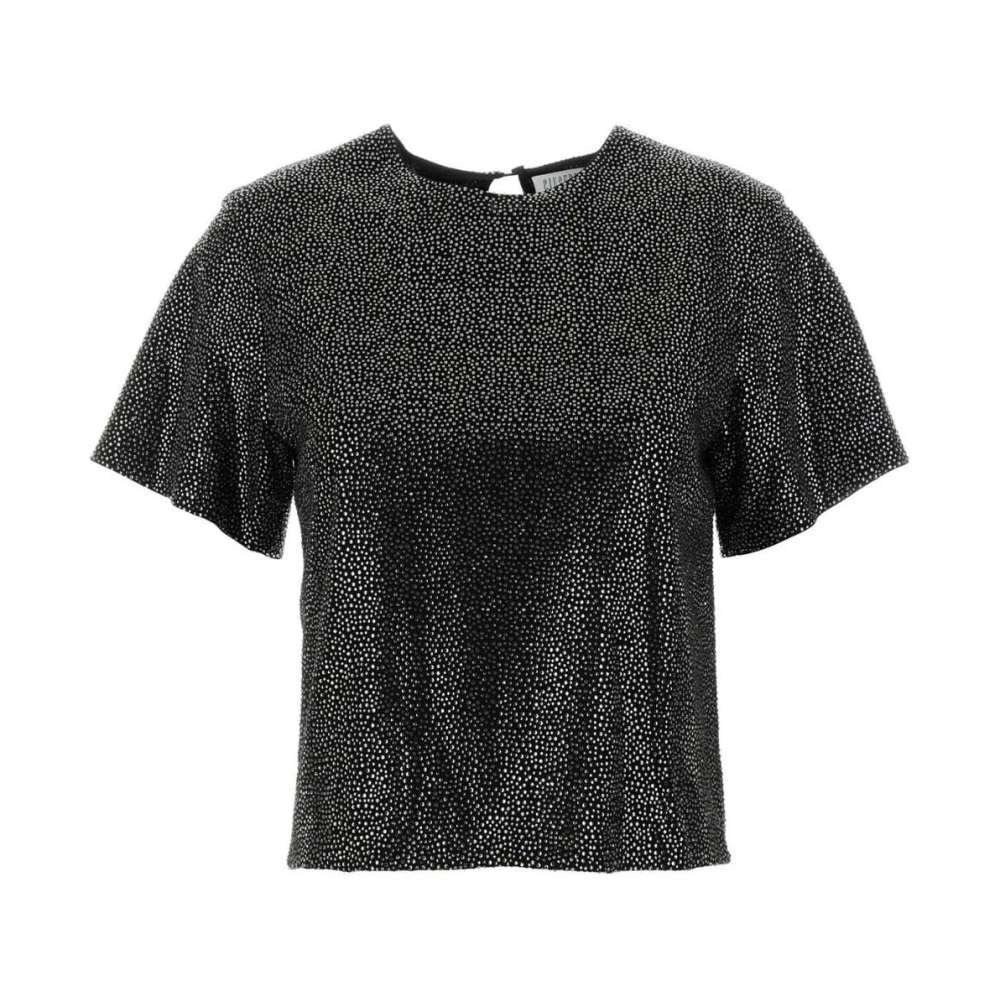 Giuseppe Di Morabito Black Embellished Viscose T-Shirt - Female - Blouses - M - Blouses & Shirts