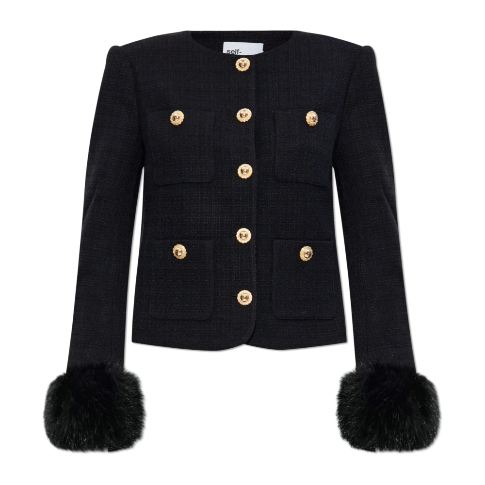 Self Portrait , Tweed Jackets, Female, Black, Xs, Tweed Jacket