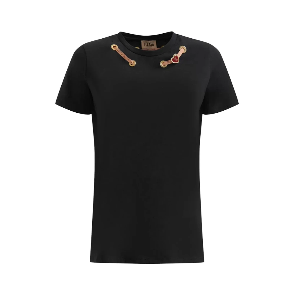 Alviero Martini 1a Classe Zwarte Geo Map T-shirt voor vrouwen Black Dames