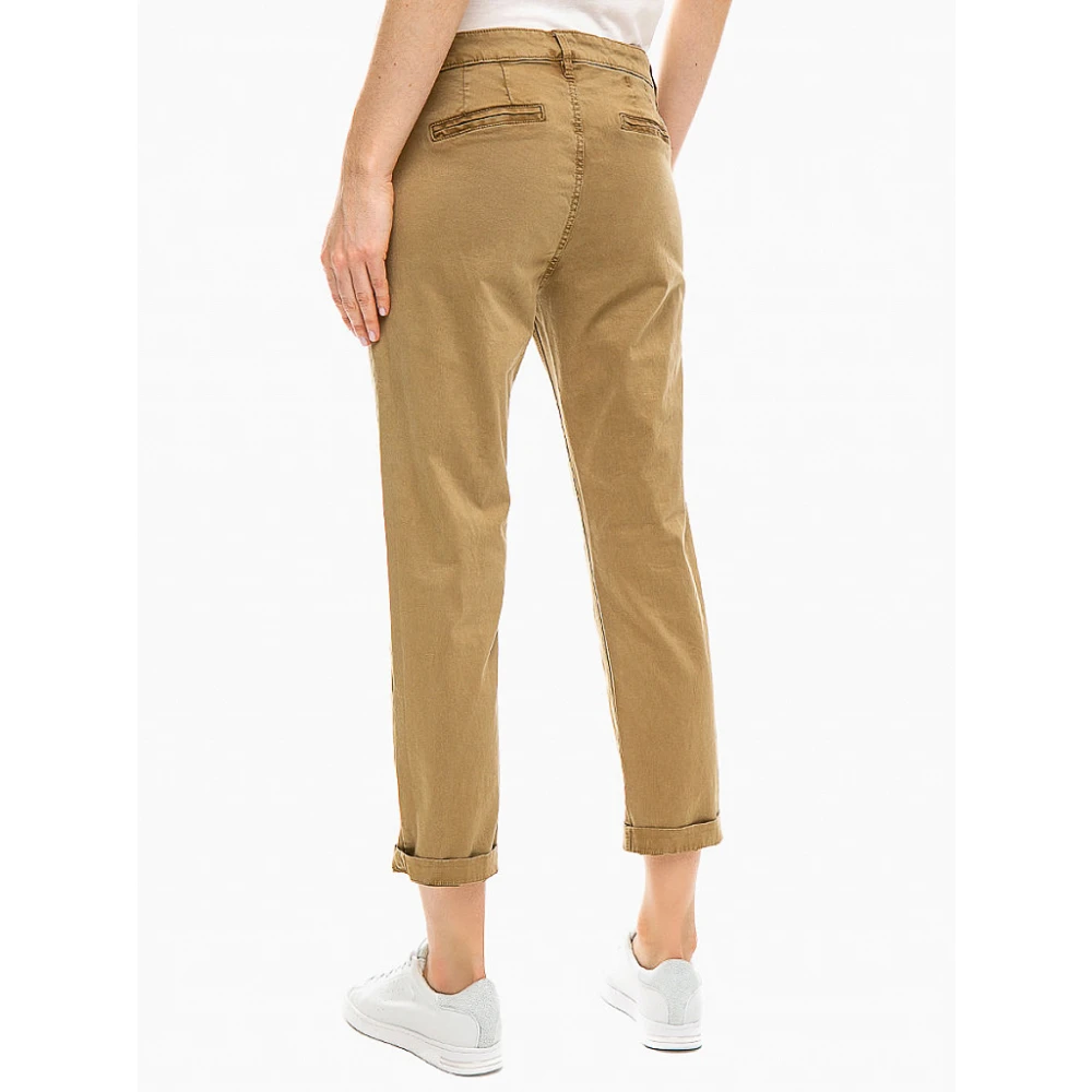 Pepe Jeans Beige Katoen Elastaan Broek Beige Dames